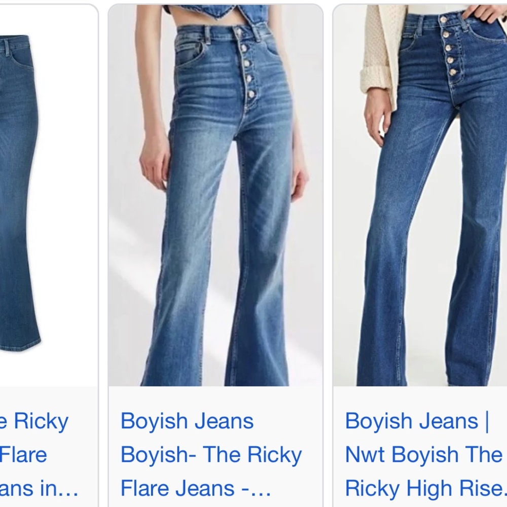 NWT Boyish The Ricky High Rise Flare Sz 28